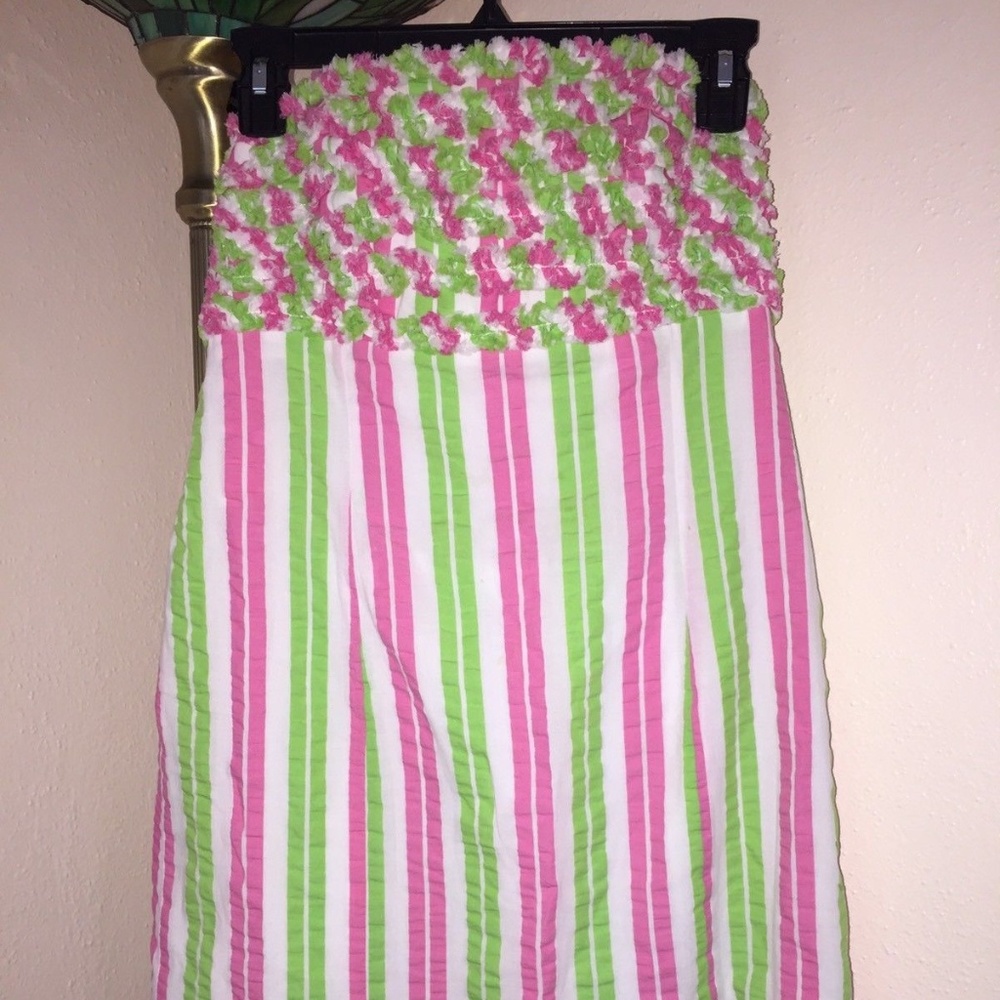 LILLY PULITZER STRAPLESS SUNDRESS TIE BACK  sZ 10